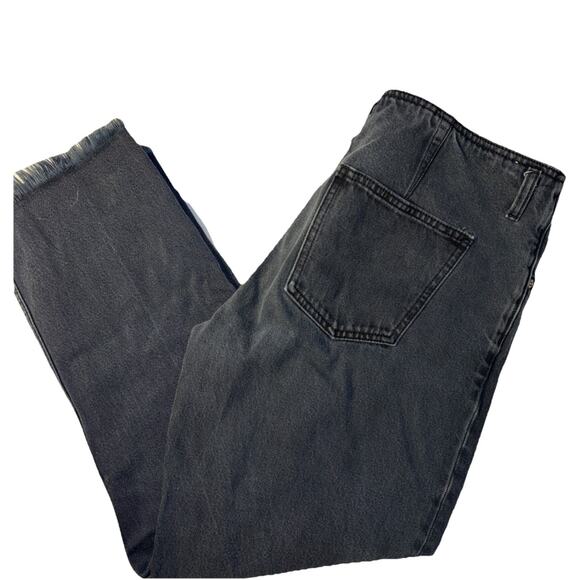 Current/Elliott The Roller Jeans Sz 31 Black Frayed Hem Cropped Denim - Picture 7 of 9